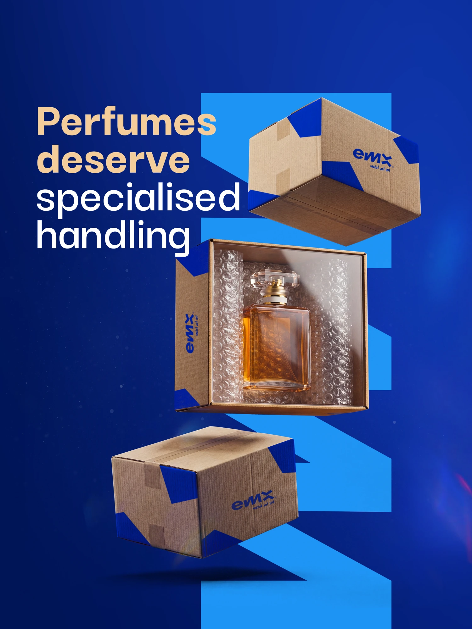 EMX perfume campaign — specialist handling, frame 1