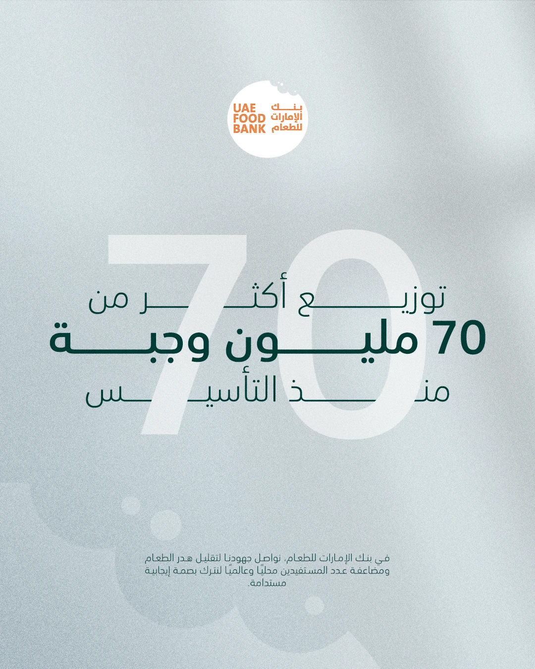 UAE Food Bank — milestone visual